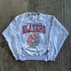VINTAGE 90S STARTERS PORTLAND TRAILBLAZERS CREWNECK NBA GRAPHIC MENS MEDIUM